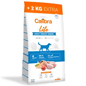 Calibra Dog Life Adult Medium Breed Chicken 12 plus 2 kg