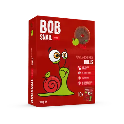 Rulou din mere si cirese, 100g, Bob Snail