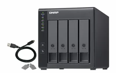 Extensie USB QNAP TR-004 4-Bay, 2.5/3.5 SATA 3Gbps HDD (compatibile cu SATA 6Gbs/, 3Gb/s, neincluse), 1xUSB3.0 (type-c), tower