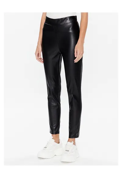 Pantaloni dama - imitatie piele - negru