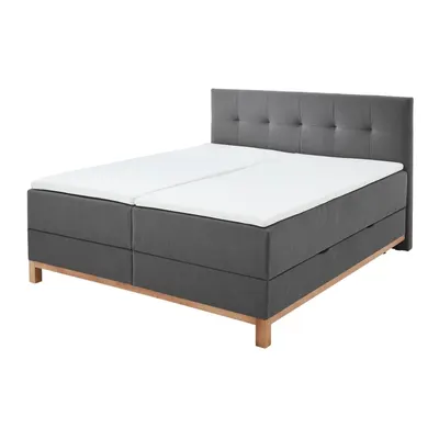Pat boxspring gri cu spațiu de depozitare 180x200 cm Catania - Meise Möbel