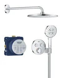 Sistem de dus Grohe SmartControl 34866000, 1/2 inch, incastrat, termostat, 310 mm, Crom