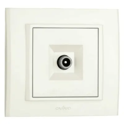 Priza TV de Trecere ST Mina Ovivo OV00448, 10A, 250V, IP20, Natural alb