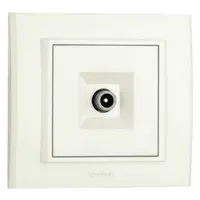 Priza TV de Trecere ST Mina Ovivo OV00448, 10A, 250V, IP20, Natural alb