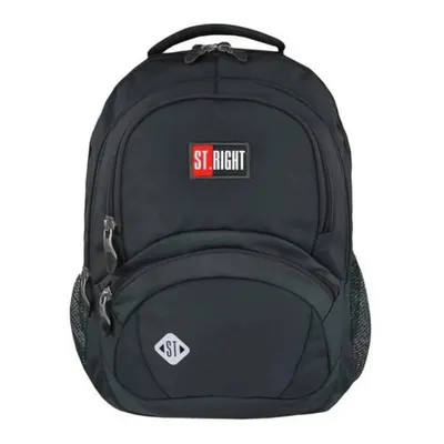 Ghiozdan cu 4 compartimente, St Majewski, St. Right St. Black, 42 cm