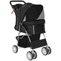 PawHut Cărucior pentru Câini Până la 10 kg, Cărucior Pliabil pentru Animale, 77x44x102 cm, Negru | Aosom Romania