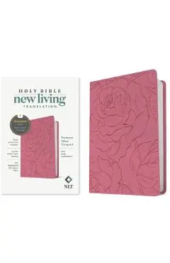 NLT Premium Value Compact Bible, Filament-Enabled Edition (Leatherlike, Pink Rose)