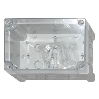 Cutie din ABS cu capac transparent si balamale, 187x122x90mm
