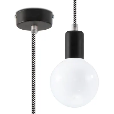 Lampa suspendata EDISON negru&alb