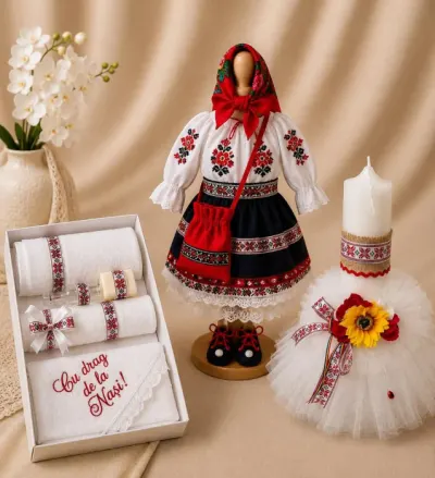 Set Traditional Botez - Costumas Trusou Lumanare Carmen 4