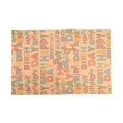 Hartie ambalat pentru cadou kraft, Happy Birthday, 700x500cm, set 50 coli