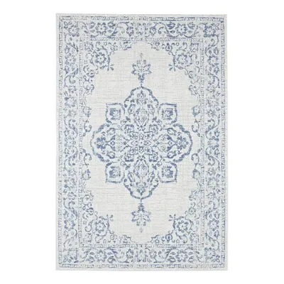 Covor de exterior NORTHRUGS Tilos, 120 x 170 cm, albastru - crem