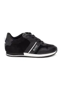 Pantofi sport cu insertii de piele si piele intoarsa - Alb/Negru