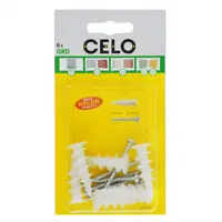 CELO Blister Plasterboard plug GKD made of fibre-glass reinforced nylon (PH2) cu cap bombat surub (PZ2)