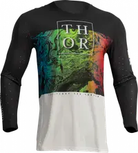 Tricou motocross enduro Thor Prime Melter, culoare negru alb, marime L