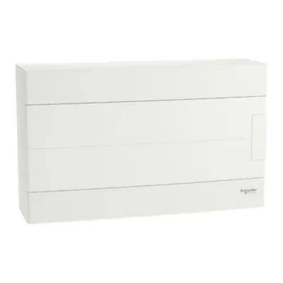 Easy9EU, Cofret cu montaj aparent, 1x18 Module, usa alba, cu 2 blocuri terminale