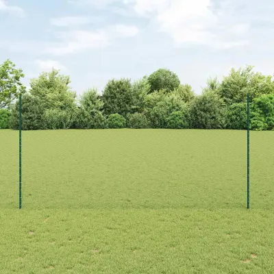 vidaXL Gard hexagonal cu stâlp 100 x 1,6 m Oțel cu strat de PVC Verde