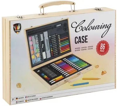 Set creativ Moxy - 86 piese, într-o cutie de lemn