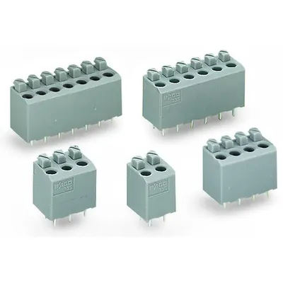 PCB terminal block; push-button; 1.5 mm²; Pin spacing 5 mm; 2-pole; PUSH WIRE®; 1,50 mm²; gray