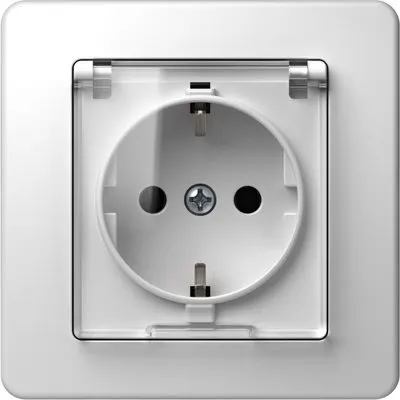 Ekonomik Priza SCHUKO cu cap. 1P 16A ST IP20 Alb, TEM Modul TEM-VE11PT-B