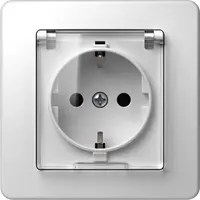 Ekonomik Priza SCHUKO cu cap. 1P 16A ST IP20 Alb, TEM Modul TEM-VE11PT-B