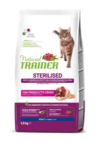 Natural Trainer, Pisica Adulta Sterilizata cu Prosciutto Crudo, 1.5 kg