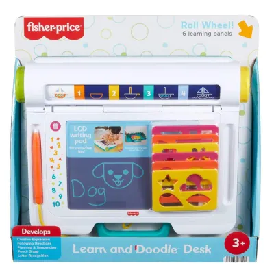 Tableta LCD pentru scris si desenat, Fisher Price, Learn & Doodle Desk, JDL70