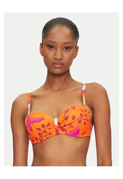 Top de bikini dama portocaliu-roz