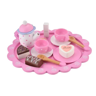 Set de ceai cu tavita din lemn Felyx Toys