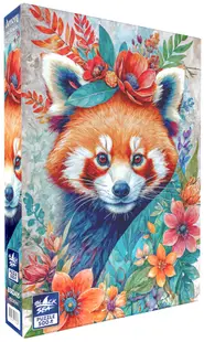 Puzzle Black Sea din 500 de piese - Printre flori: Red Panda