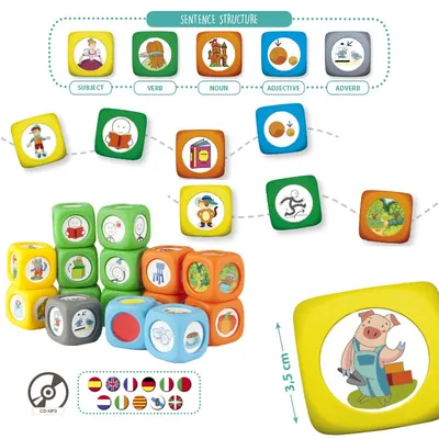 Set de 15 zaruri cu imagini pentru dezvoltarea limbajului - 6 povești clasice