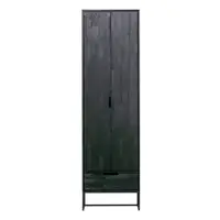 Dulap negru din lemn de frasin 60x210x36 cm Silas – WOOOD