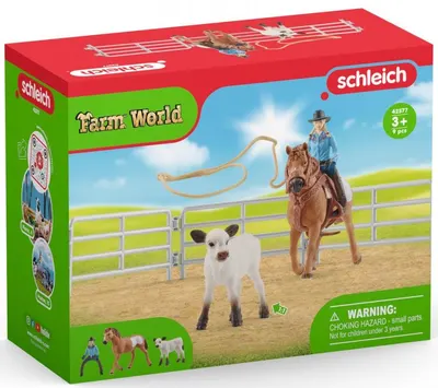Set de joc Schleich Farm World - Fata cowboy cu lasso