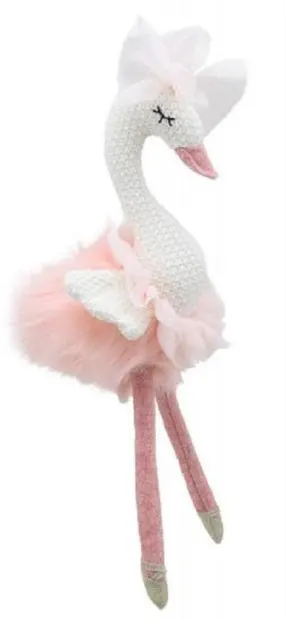 Păpușă de cârpă The Puppet Company - Lebada, roz, 30 cm