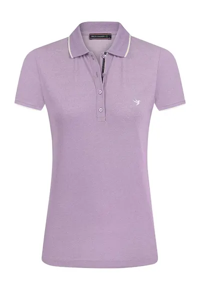 Tricou polo din amestec de bumbac - Lila