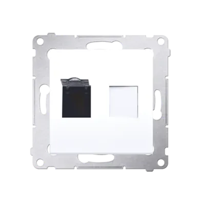 Priza calculator RJ45 cat6, cu protectie anti-praf, alb