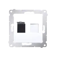 Priza calculator RJ45 cat6, cu protectie anti-praf, alb