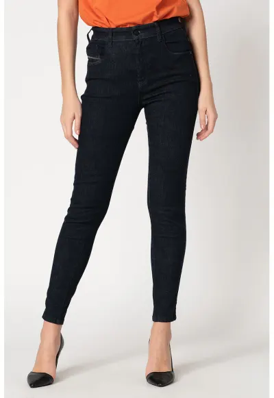 Blugi super skinny cu talie inalta Slandy - Bleumarin