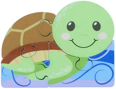Puzzle din lemn Orange Tree Toys - Țestoasă, 4 piese