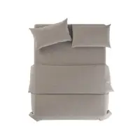 Lenjerie de pat gri deschis/taupe din in pentru pat dublu 200x200 cm Natural – Native Natural