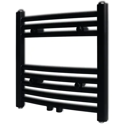 Radiator port-prosop incalzire centrala baie, curbat, negru 480x480 mm