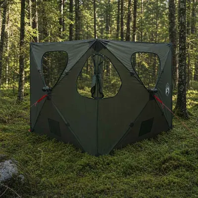 vidaXL Cort de vânătoare 145 x 145 x 150 cm Verde Army