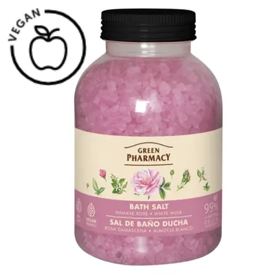 Sare de baie Trandafir de Damasc si Mosc Alb, Green Pharmacy | 1000 g