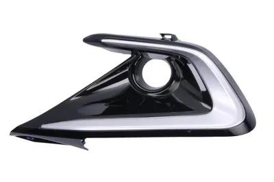 Ornament bara Fata Stanga cu orificii proiector ceata, gri negru lucios potrivit TOYOTA COROLLA 10.18- Hatchback 06.22