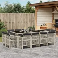 Gossi set mobilier de gradina cu perne 13 piese gri deschis poliratan