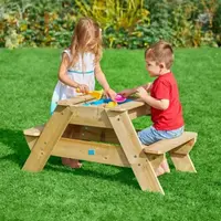 Masa de picnic pentru copii, TP Toys, lemn, loc pentru nisip apa, 102x62x50cm