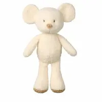 Jucarie plus bebelusi, Nattou, Cuddly Mouse, 24 cm, Material moale si pufos, Stimuleaza simtul tactil si motricitatea fina, Prieten de joaca si mangaiere, 0 luni+, Bej