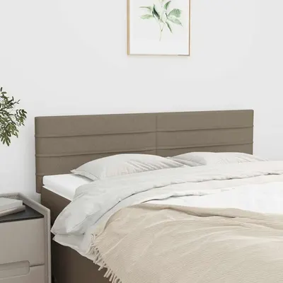 vidaXL Tăblii de pat, gri taupe, 144x5x78/88 cm, textil