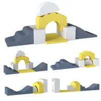 AIYAPLAY Set de 7 blocuri din spumă pentru copii Blocuri de psihomotricitate cu bază antiderapantă pentru 0,5-3 ani Galben | Aosom Romania