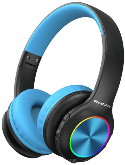 Căști pentru copii PowerLocus - PLED, wireless, negru/albastru
